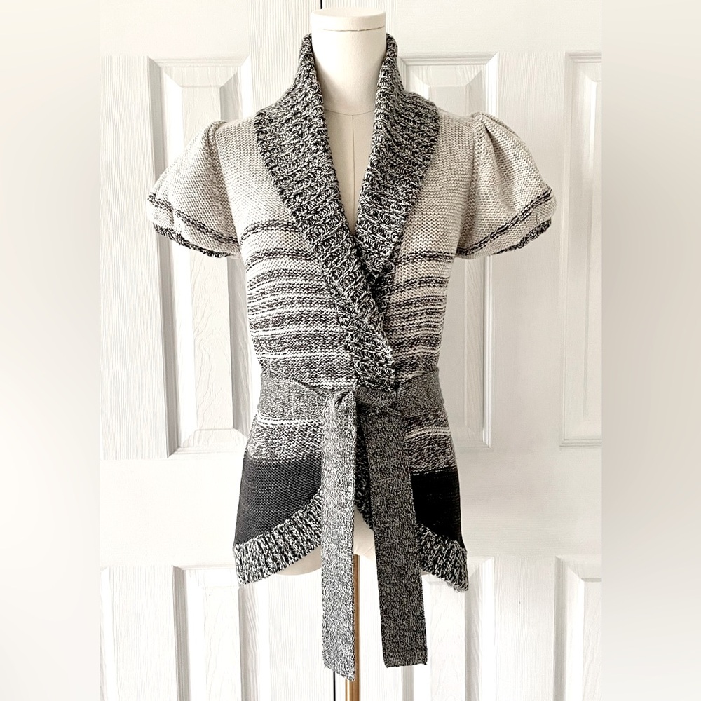 BCBGMaxazria Wool Blend Wrap Cardigan Size S